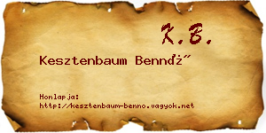 Kesztenbaum Bennó névjegykártya